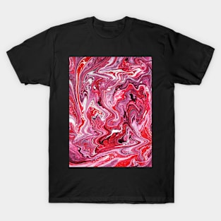 Strawberry Cream - Acrylic Pour Painting T-Shirt